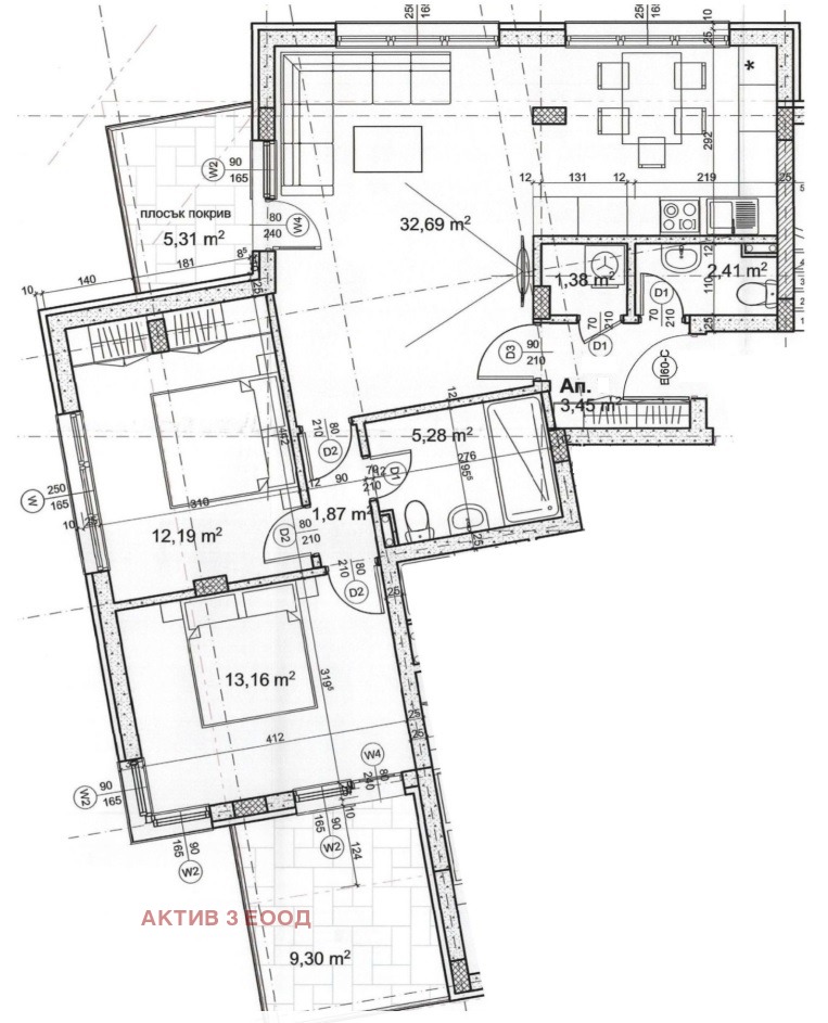 For Sale  2 bedroom Sofia , Ovcha kupel , 113 sq.m | 44302912