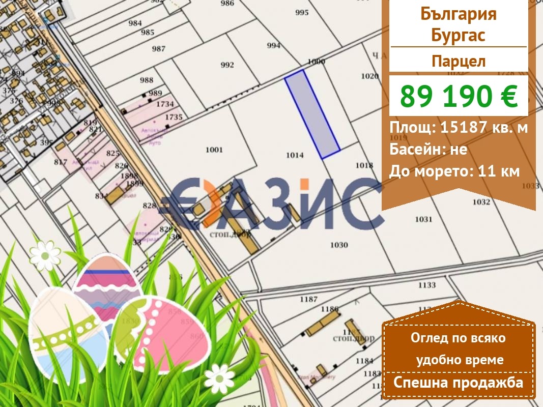 Продава ПАРЦЕЛ, гр. Бургас, Център