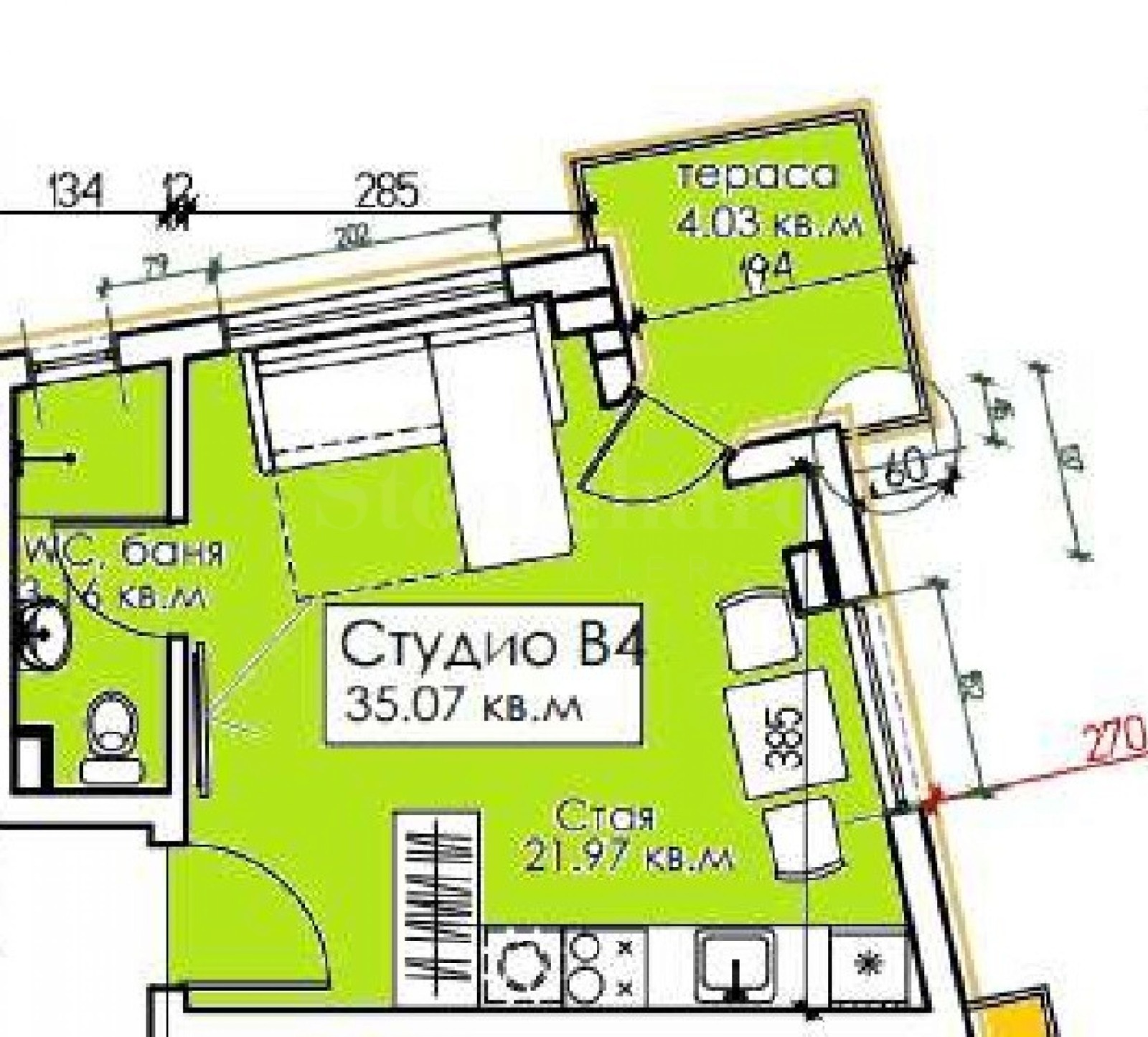Продава 1-СТАЕН, гр. Созопол, област Бургас, снимка 2 - Апартаменти - 53112959