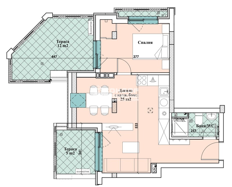 Продаја  1 спаваћа соба Пловдив , Центар , 82 м2 | 23895906 - слика [2]