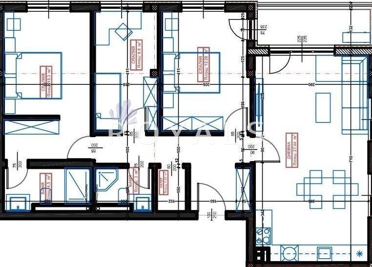 Продаја  3 спаваће собе Варна , Владислав Варненчик 1 , 123 м2 | 71002265 - слика [2]