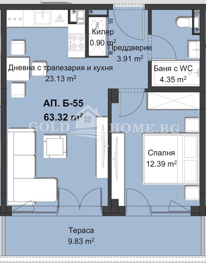 Zu verkaufen  1 Schlafzimmer Plowdiw , Hristo Smirnenski , 74 qm | 43845764 - Bild [14]