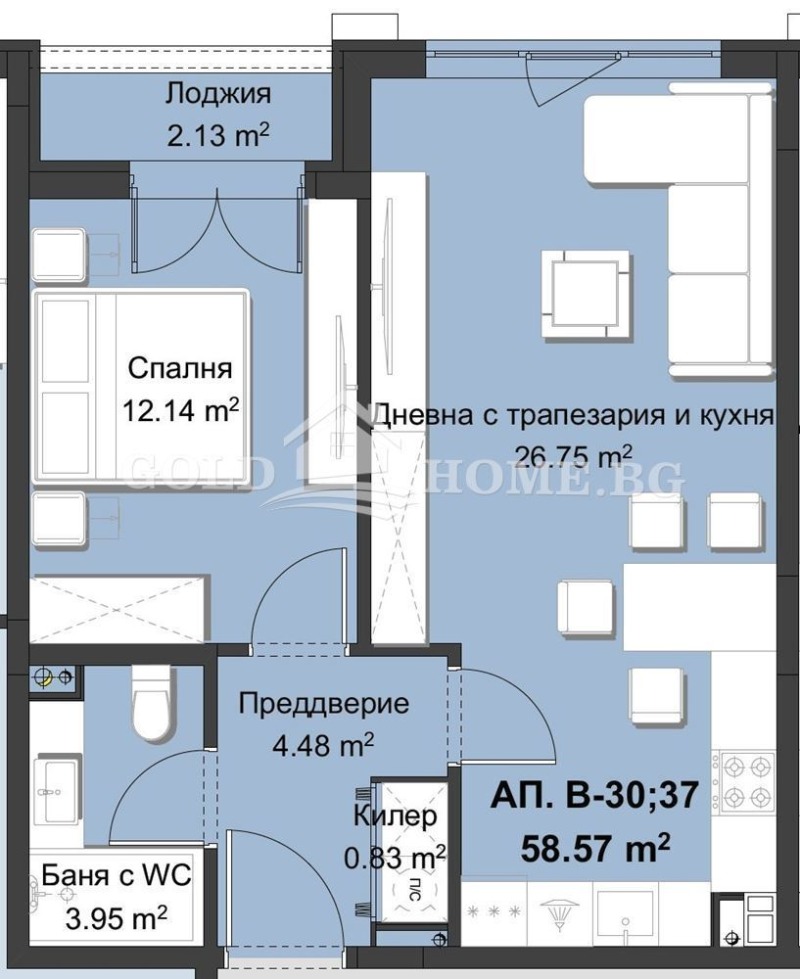 Na prodej  1 ložnice Plovdiv , Christo Smirnenski , 74 m2 | 43845764 - obraz [12]