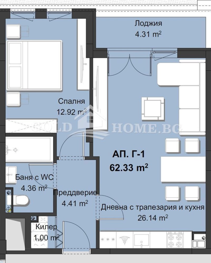 Zu verkaufen  1 Schlafzimmer Plowdiw , Hristo Smirnenski , 74 qm | 43845764 - Bild [8]