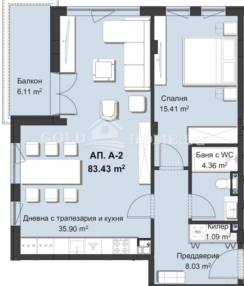 Zu verkaufen  1 Schlafzimmer Plowdiw , Hristo Smirnenski , 74 qm | 43845764 - Bild [15]