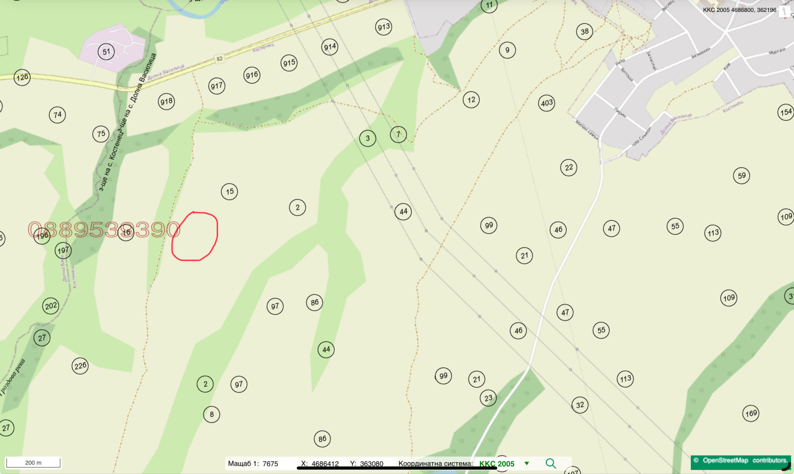 Продава ЗЕМЕДЕЛСКА ЗЕМЯ, с. Костенец, област София област