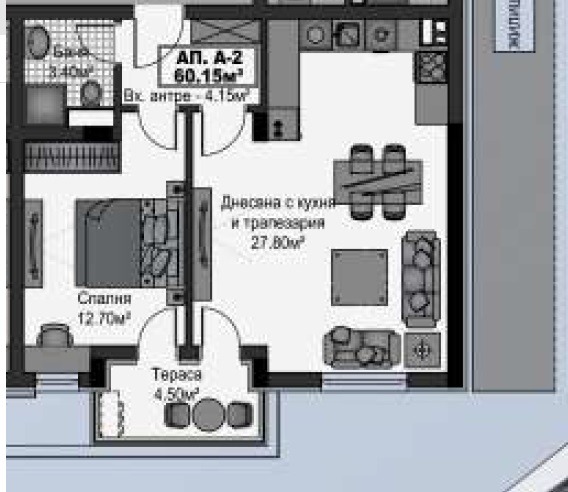 Till salu  1 sovrum region Sofia , Gara Elin Pelin , 66 kvm | 66785530 - bild [17]