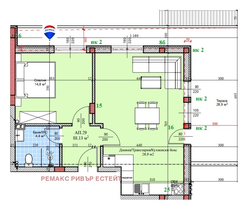 Продава 2-СТАЕН в град Русе, Широк център - 106 кв.м / 120 000 € » 234 699.60 лв., РЕМАКС РИВЪР ЕСТЕЙТ