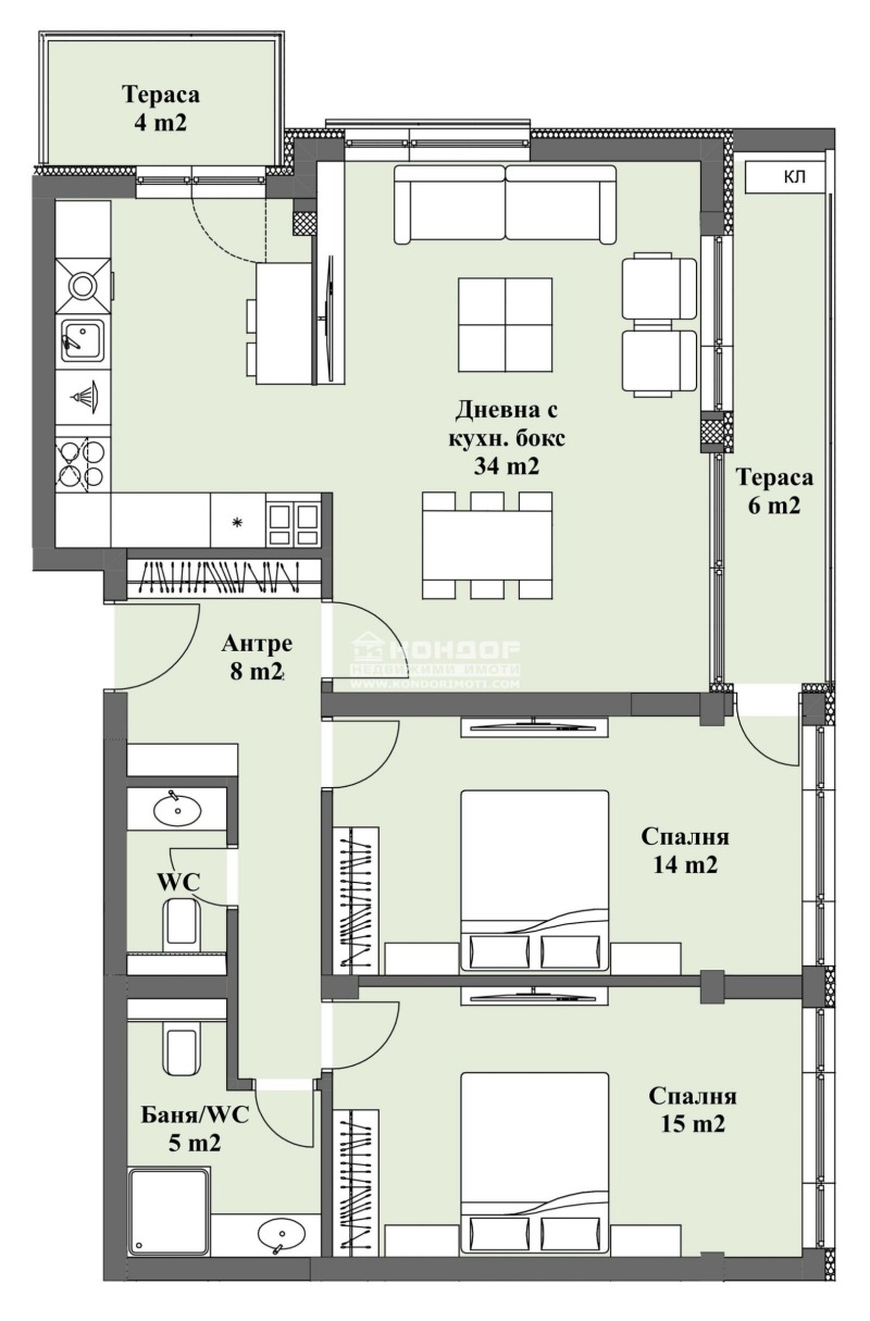 Zu verkaufen  2 Schlafzimmer Plowdiw , Zapaden , 127 qm | 34800772 - Bild [4]