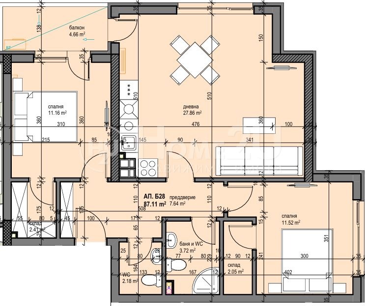 Продава 3-СТАЕН, гр. София, Дружба 2, снимка 2 - Апартаменти - 53137985