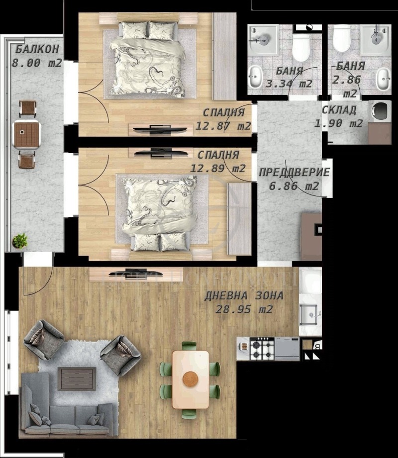 Продава 3-СТАЕН, гр. Пловдив, Беломорски, снимка 3 - Апартаменти - 53448729