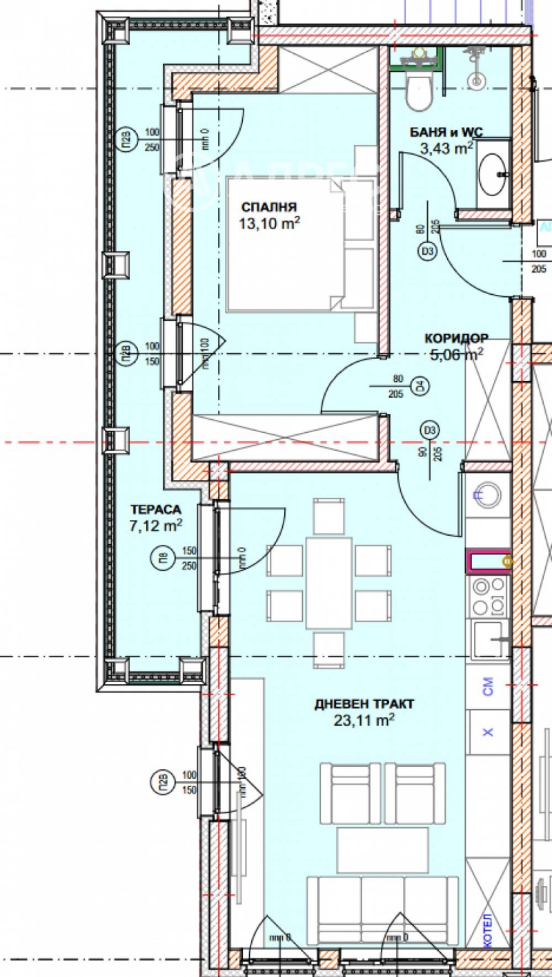 In vendita  1 camera da letto Sofia , Malinova dolina , 73 mq | 90666790 - Immagine [4]