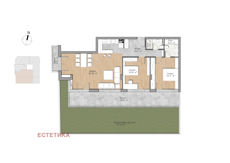 For Sale  2 bedroom Sofia , Lozenets , 209 sq.m | 60628763 - image [2]