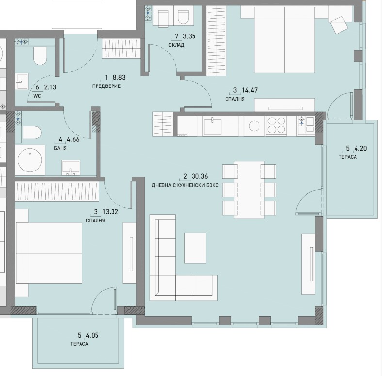 Myytävänä  2 makuuhuonetta Sofia , Malinova dolina , 120 neliömetriä | 46246636 - kuva [14]
