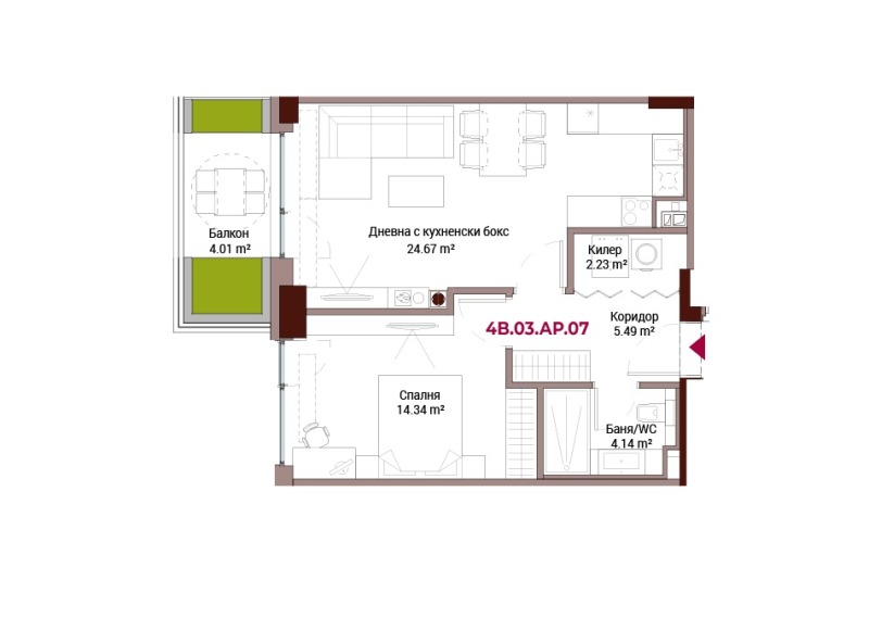 In vendita  1 camera da letto Sofia , Lozenets , 87 mq | 22061824 - Immagine [2]
