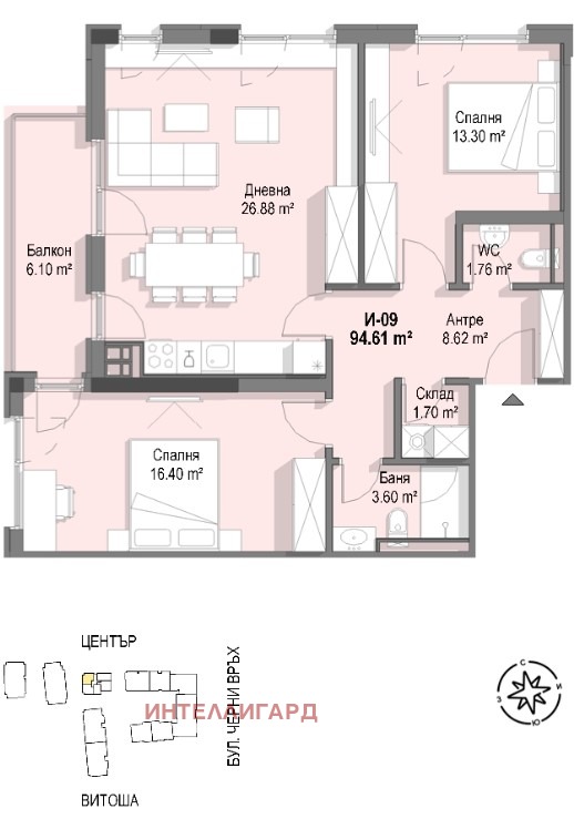 Eladó  2 hálószobás Sofia , Krastova vada , 111 négyzetméter | 48061978 - kép [9]