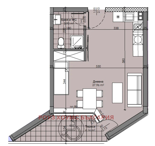 Zu verkaufen  Studio Plowdiw , Hristo Smirnenski , 57 qm | 63018712 - Bild [2]