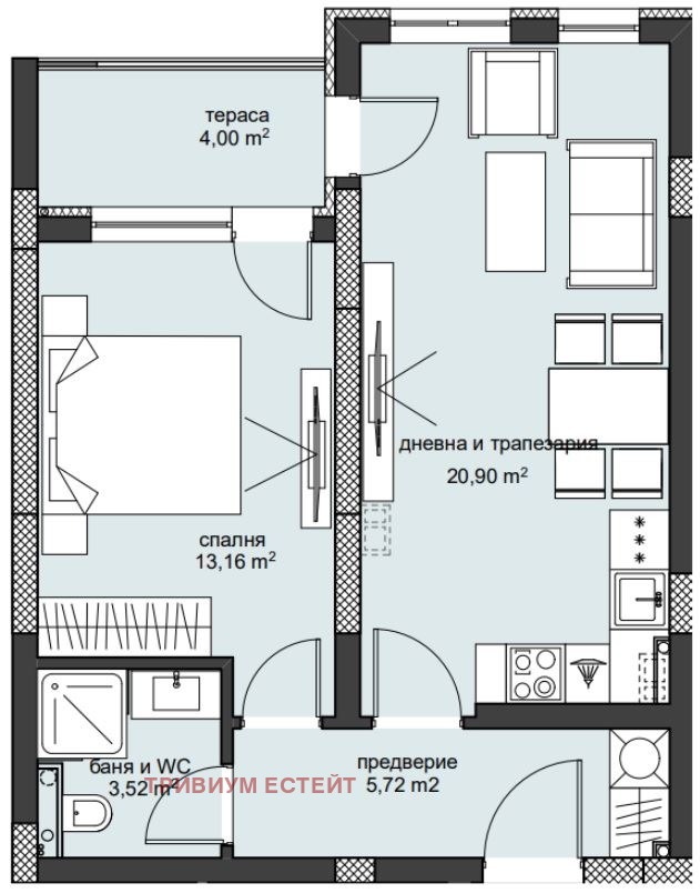 De vânzare  1 dormitor Plovdiv , Hristo Smirnensci , 68 mp | 35429967 - imagine [2]