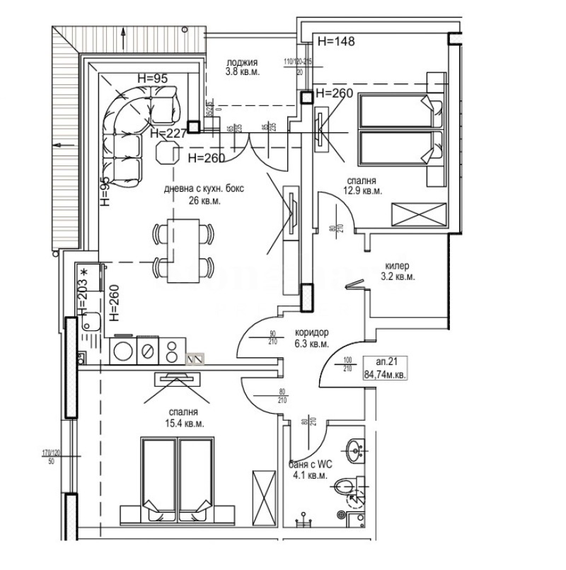 En venta  2 dormitorios Varna , Tsveten kvartal , 96 metros cuadrados | 98578365 - imagen [3]