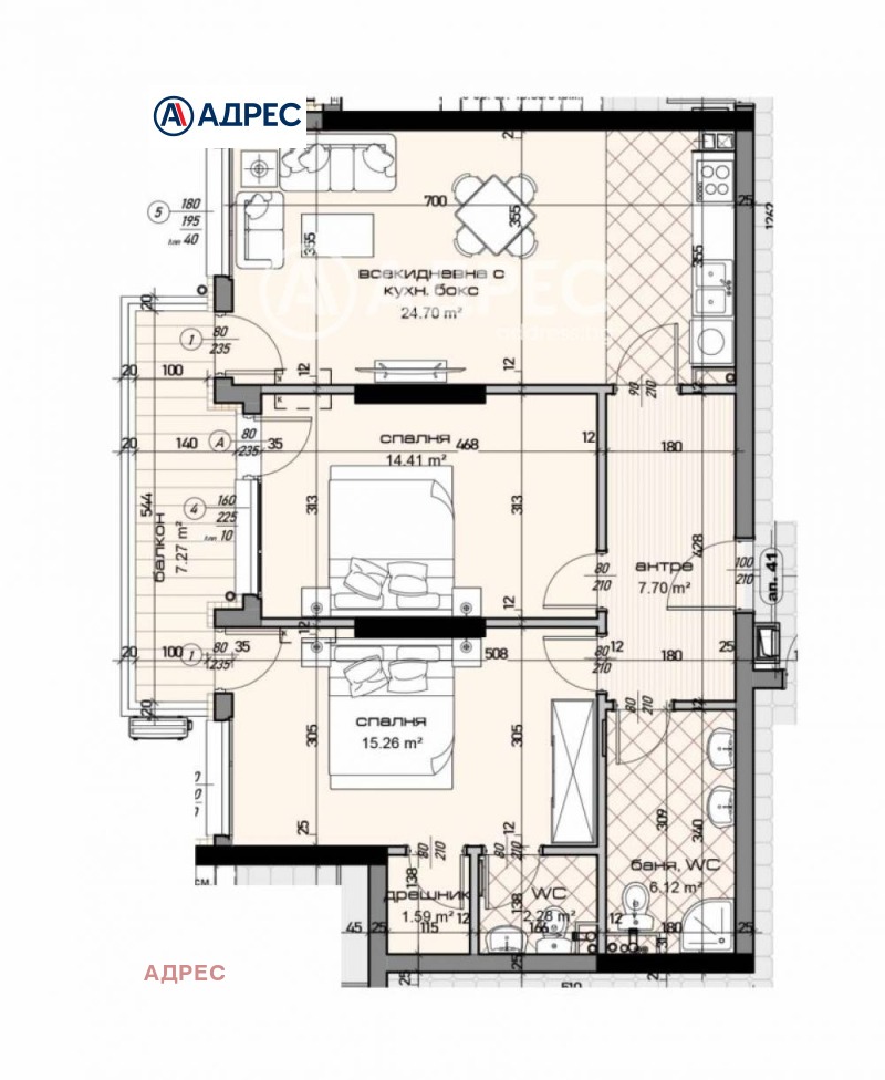 En venta  2 dormitorios Varna , Mladost 1 , 111 metros cuadrados | 31540445