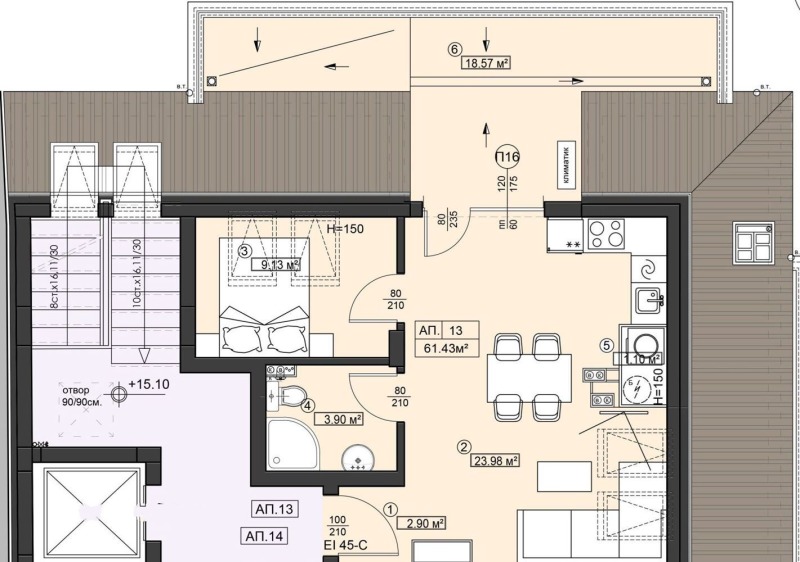 Продаја  1 спаваћа соба Софија , Левски , 78 м2 | 11899881 - слика [2]