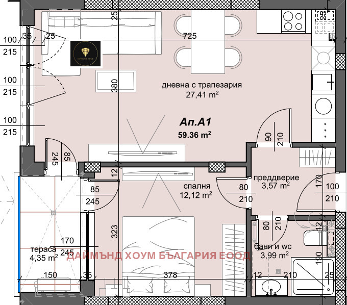 Til salgs  1 soverom Plovdiv , Trakija , 74 kvm | 34699188 - bilde [2]