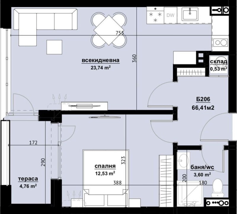 Zu verkaufen  1 Schlafzimmer Burgas , Izgrew , 66 qm | 68672009 - Bild [6]