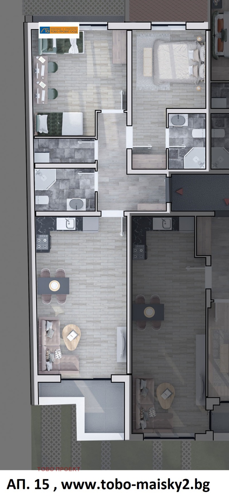 Продава 3-СТАЕН в град София, Люлин 10 - 113 кв.м / 209 048 € » 408 862.35 лв., ТОБО ПРОЕКТ