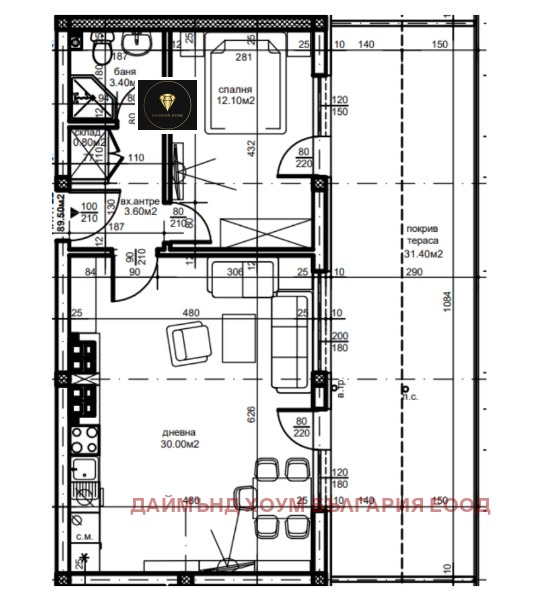 For Sale  1 bedroom Plovdiv , Yuzhen , 110 sq.m | 87760645 - image [2]
