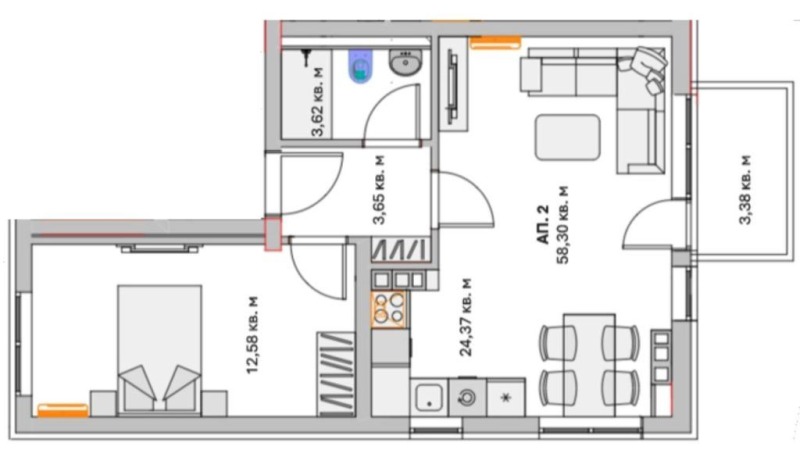 Продава  2-стаен град София , Малинова долина , 76 кв.м | 73077186