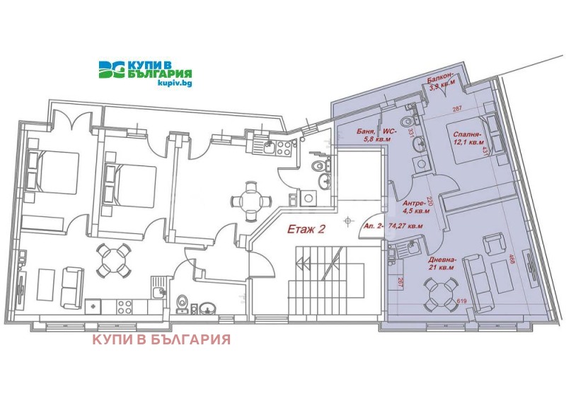 Продава 2-СТАЕН, гр. Варна, Погреби, снимка 1 - Aпартаменти - 49009667