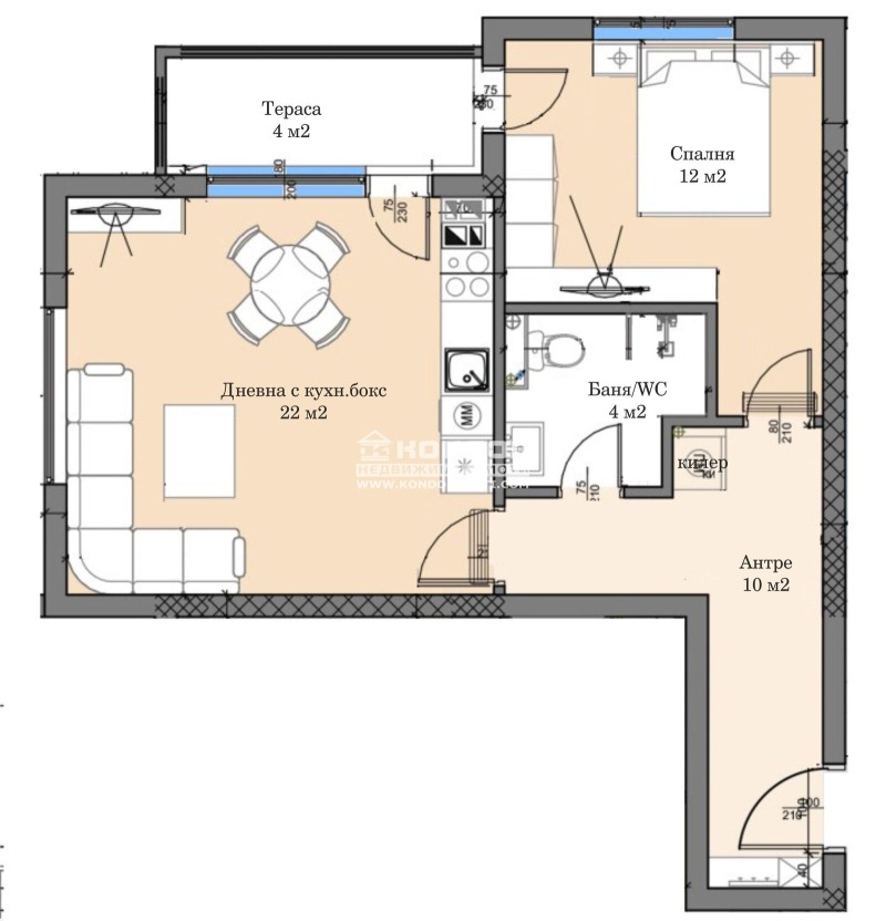 En venta  1 dormitorio Plovdiv , Karshiyaka , 74 metros cuadrados | 91945557 - imagen [2]