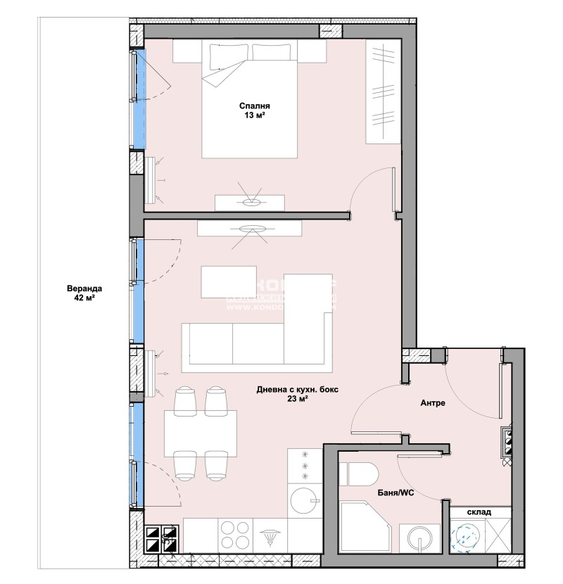 En venta  1 dormitorio Plovdiv , Zapaden , 105 metros cuadrados | 91137705 - imagen [4]