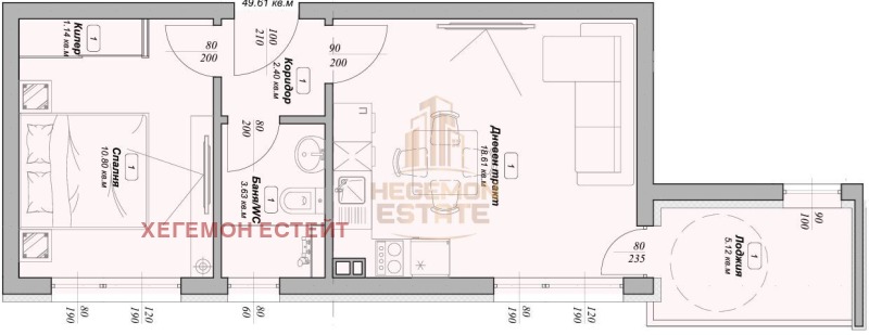 Myytävänä  1 makuuhuone Varna , m-t Ptšelina , 57 neliömetriä | 52191264 - kuva [4]