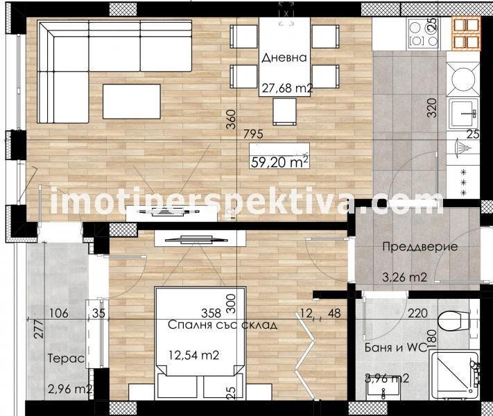 Продава 2-СТАЕН, гр. Пловдив, Кючук Париж, снимка 5 - Апартаменти - 55129358