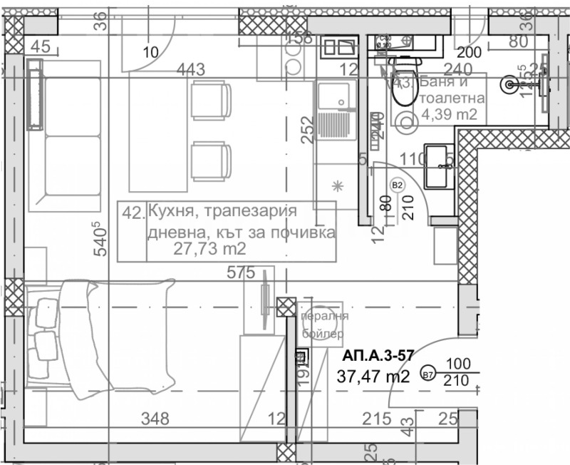 À venda  Estúdio Varna , k.k. Slantchev den , 45 m² | 40504306 - imagem [4]