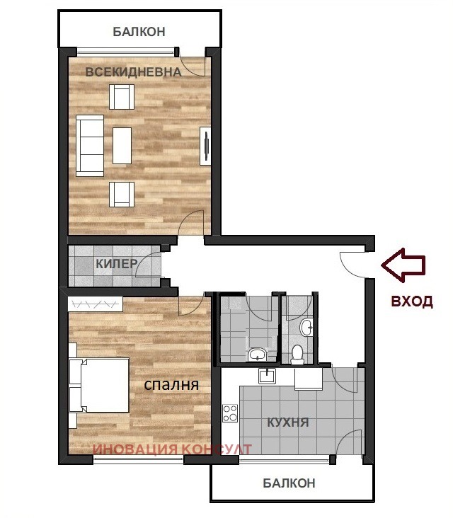 À vendre  1 chambre Sofia , Tolstoi , 65 m² | 18508421 - image [16]