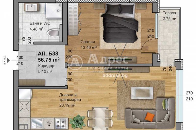 Продава 2-СТАЕН, гр. Пловдив, Христо Смирненски, снимка 2 - Aпартаменти - 45281409