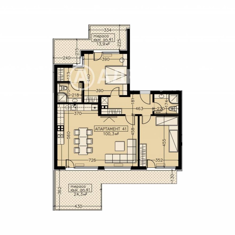Till salu  2 sovrum Sofia , Manastirski livadi , 163 kvm | 70942399 - bild [5]