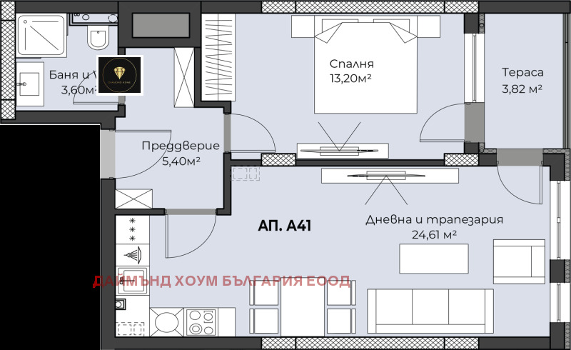 На продаж  1 спальня Пловдив , Пещерско шосе , 72 кв.м | 93196510 - зображення [2]