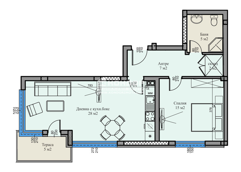 Te koop  1 slaapkamer Plovdiv , Vastanitsjeski , 83 m² | 11656621 - afbeelding [2]