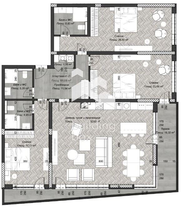 En venta  3 dormitorios Sofia , Tsentar , 225 metros cuadrados | 21332437 - imagen [4]