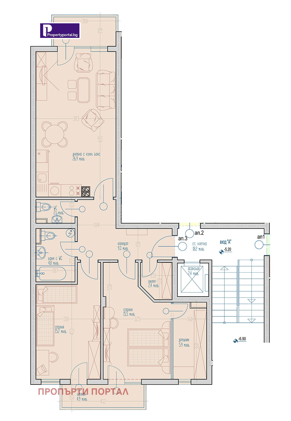 Продава 3-СТАЕН, гр. Варна, Виница, снимка 17 - Апартаменти - 54379907