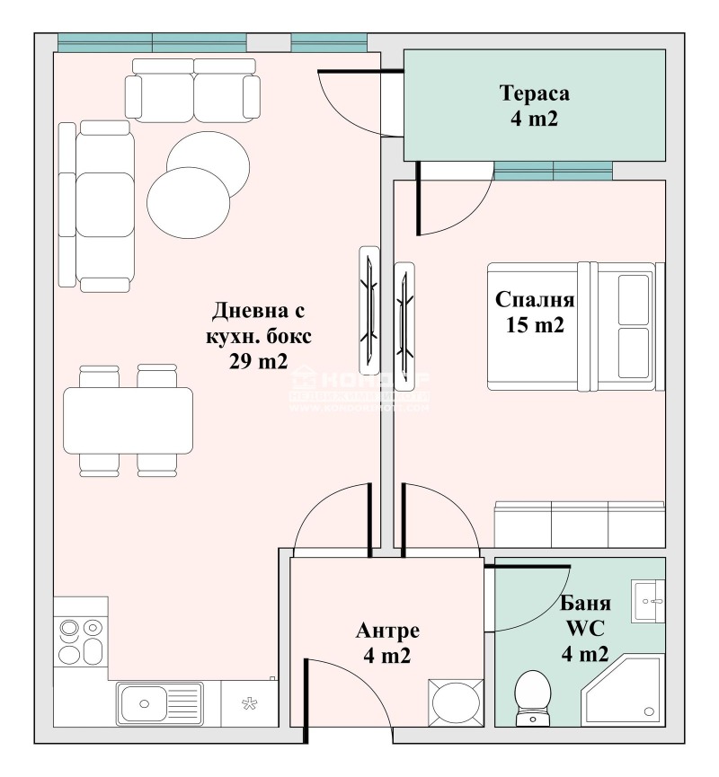 En venta  1 dormitorio Plovdiv , Trakiya , 76 metros cuadrados | 69255211 - imagen [2]