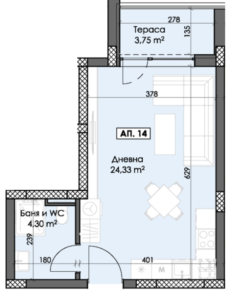 Eladó  Stúdió Plovdiv , Trakija , 46 négyzetméter | 66083901 - kép [4]
