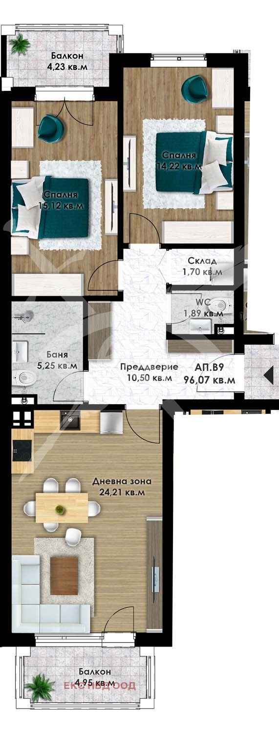 Продава  3-стаен град Пловдив , Остромила , 111 кв.м | 46582401