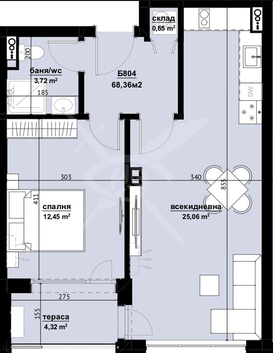 En venta  1 dormitorio Burgas , Izgrev , 68 metros cuadrados | 50632052 - imagen [2]