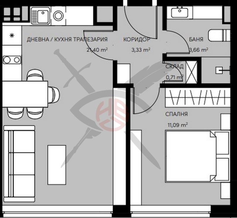 Продава 2-СТАЕН, гр. София, Кръстова вада, снимка 1 - Aпартаменти - 49285521