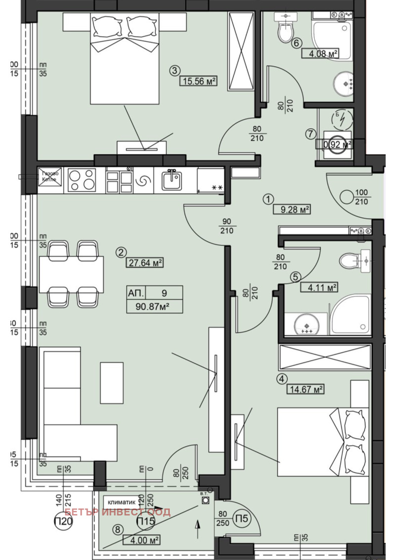 Zu verkaufen  2 Schlafzimmer Sofia , Manastirski liwadi , 110 qm | 19296832