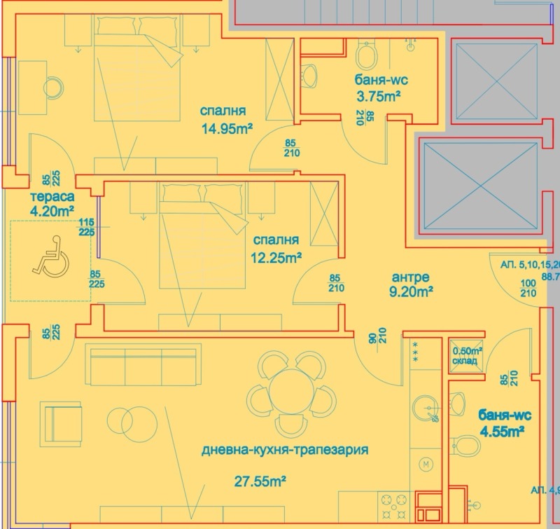 Продава 3-СТАЕН, гр. Бургас, област Бургас, снимка 4 - Апартаменти - 51416801